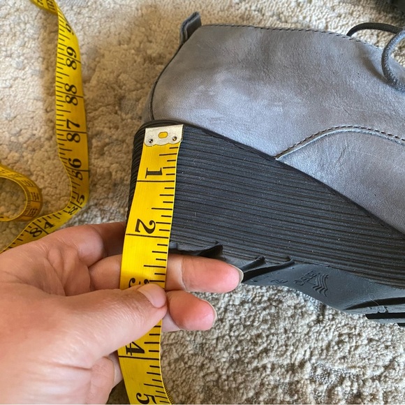 Dansko Cadee Lace Up Ankle Booties Wedge Heel Nubuck Suede Leather Blue Gray: 38 - Picture 8 of 11